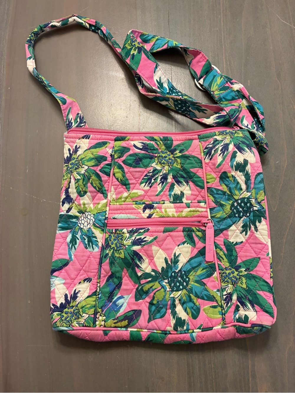 Vera Bradley Pink Floral Quilted Crossbody Bag